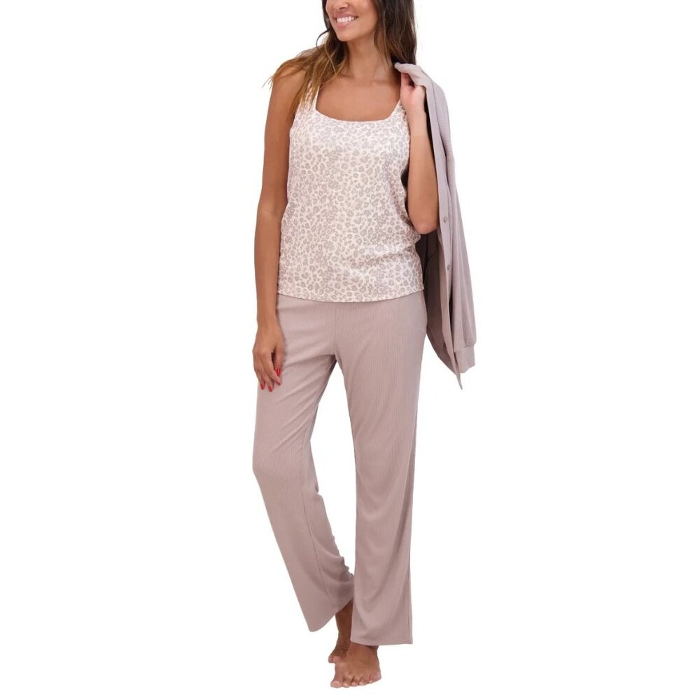 Live2Lounge Lg 3-piece Loungewear Set Cardigan Sleeveless Tank Top Pants Cooling